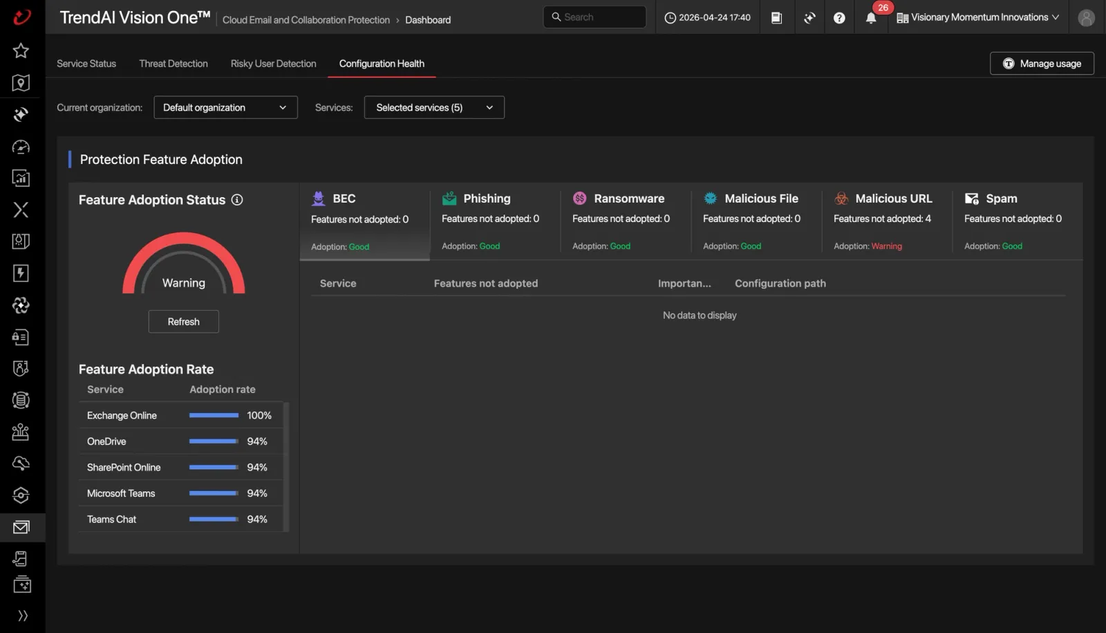 Yapılandırma Sağlığı ve Koruma Özelliklerinin Adaptasyonu